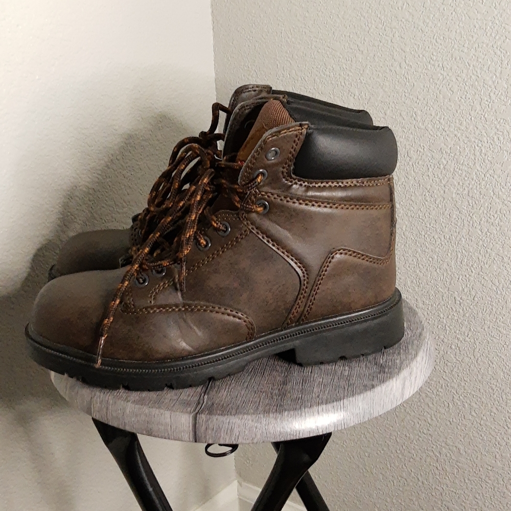 Brahma Brown Leather Steel Toe Work Boots - Picture 3 of 8